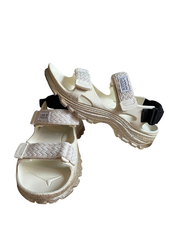 Lanvin Shoes - Lanvin x Suicoke Wake Curb X Sandals Cream Gold Glitter EU 39.5 / Fits US 8